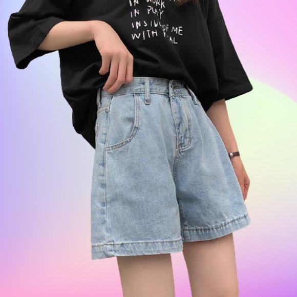 Wide Denim Shorts - Picture 2 of 2